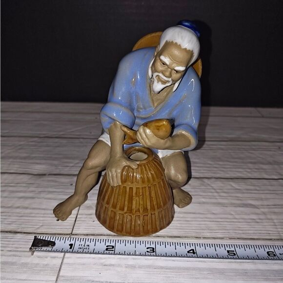 Vintage Chinese Shiwan Mudman Pottery Figurine Collectible Home Decor Signed - Picture 10 of 10